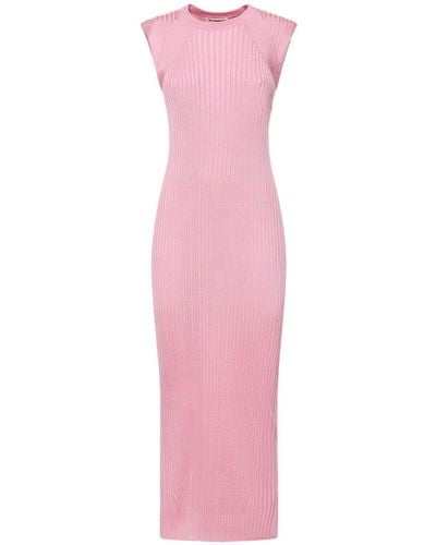 Jil Sander Midikleid Aus Jersey - Pink