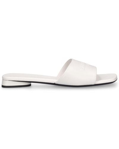 Balenciaga 10mm Dutyfree Shiny Leather Sandals - White