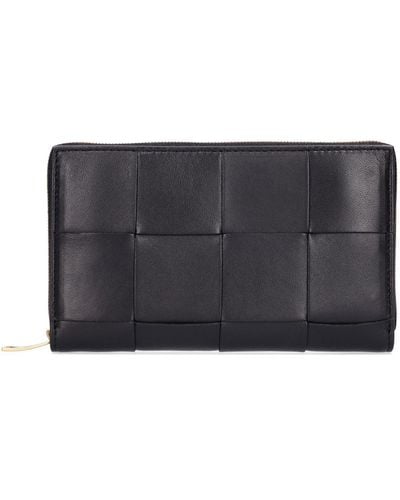 Bottega Veneta Intreccio Leather Wallet - Black
