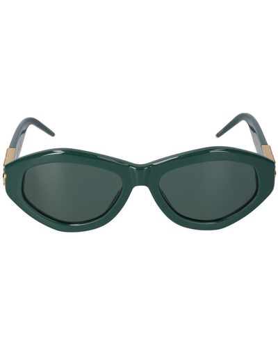 Casablanca Monogram Plaque Oval Sunglasses - Green