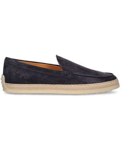 Tod's Suede & Rubber Loafers - Blue