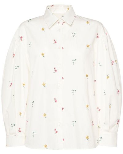 Weekend by Maxmara Villar Embroidered Cotton Shirt - Natural