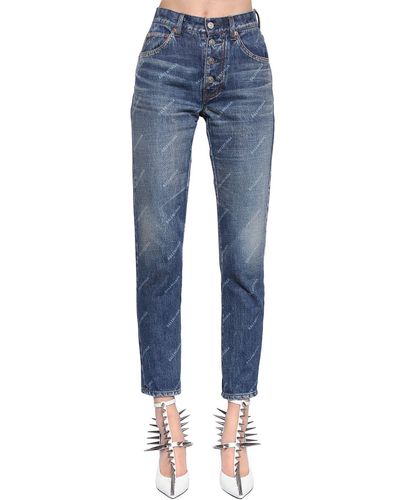 Balenciaga Jeans In Denim Lavato - Blue