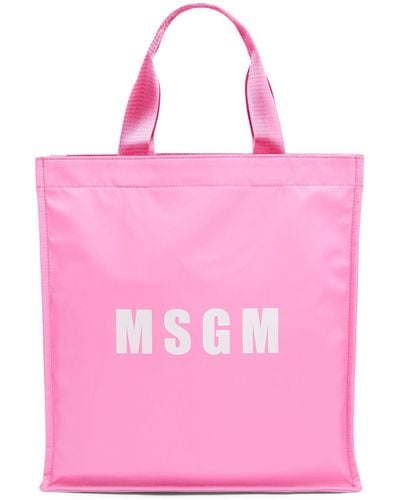 MSGM Borsa shopping in nylon - Rosa
