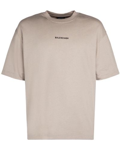 Balenciaga T-shirt Aus Baumwolljersey Mit Druck - Weiß