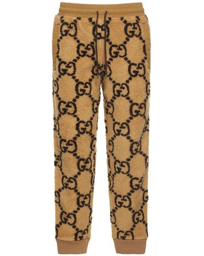 Gucci Pantalones de pelo sintético con jacquard gg - Neutro