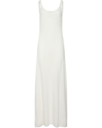 Max Mara Sandalo Wool & Cashmere Knit Long Dress - White