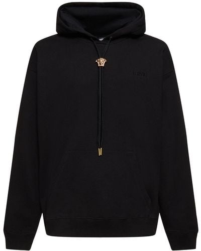 Versace Gauzed Medusa Cotton Sweatshirt - Black