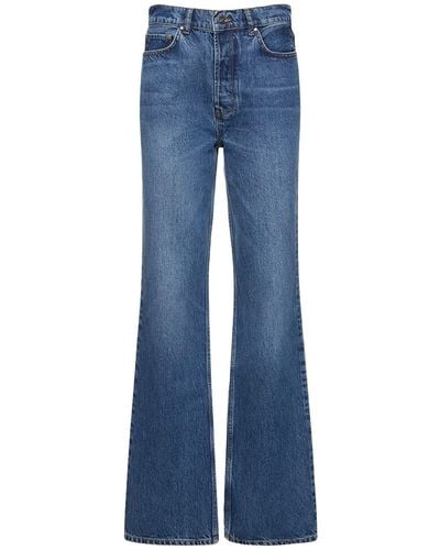 Anine Bing Olsen High Rise Straight Jeans - Blue