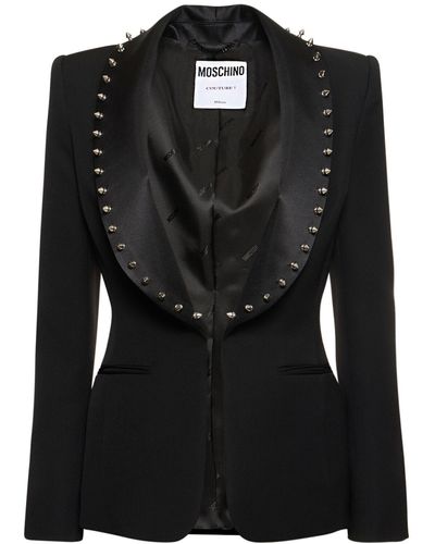 Moschino Veste en laine à boutonnage simple - Noir