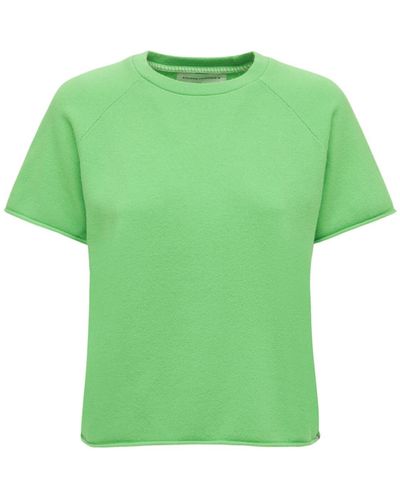 Extreme Cashmere Top Cropped Teddy In Misto Cashmere - Verde