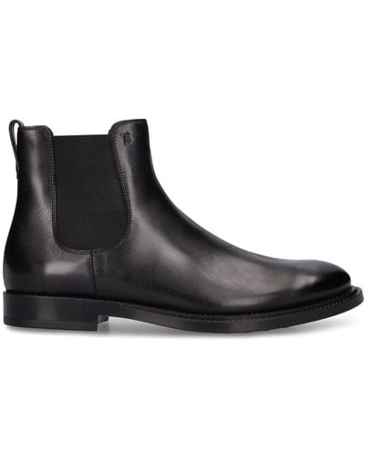 Tod's Brushed Leather Chelsea Boots - Black