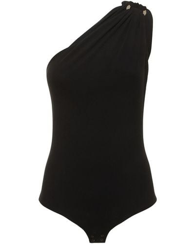 Michael Kors Matte Jersey One-shoulder Bodysuit - Black