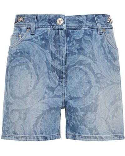 Versace Shorts de denim - Azul
