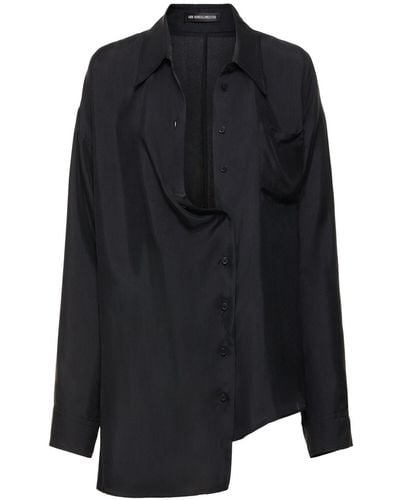 Ann Demeulemeester Jula Silk Twill Shirt - Black