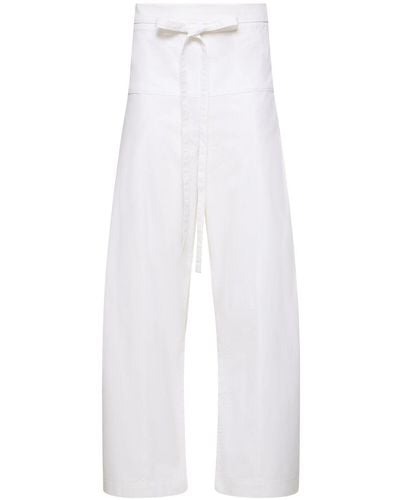 Matteau Cotton Wide Trousers - White