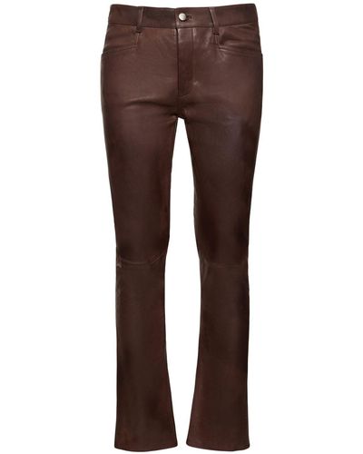 Rick Owens Pantaloni tyrone in pelle - Marrone