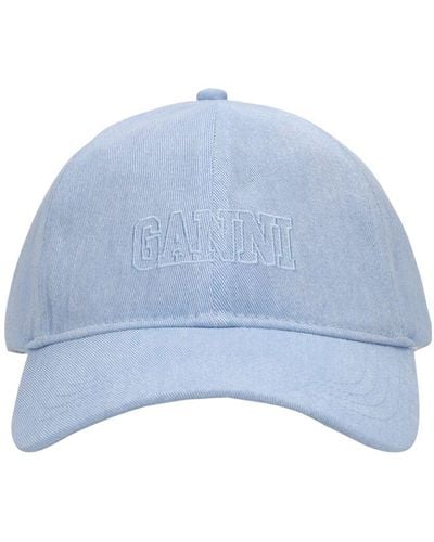 Ganni Cappello baseball in denim - Blu