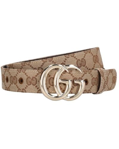 Gucci 30mm gg Marmont Canvas Belt - Metallic
