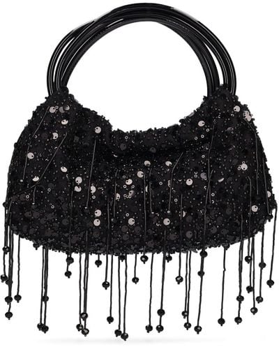 Jonathan Simkhai Mini Ellerie Sequined Top Handle Bag - Black