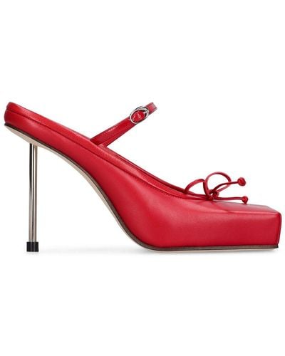 Jacquemus 95mm Leather High Heel Mules - Red
