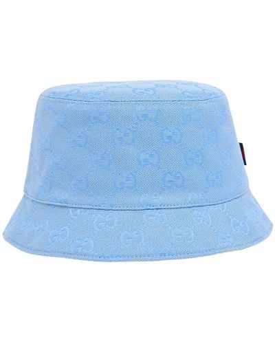 Gucci Cappello bucket in tessuto gg - Blu