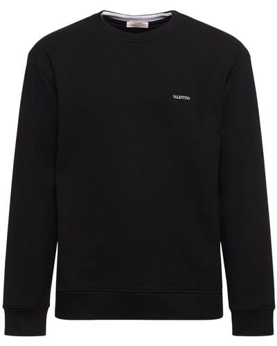Valentino Sweatshirt Aus Baumwolle Mit Logo - Schwarz