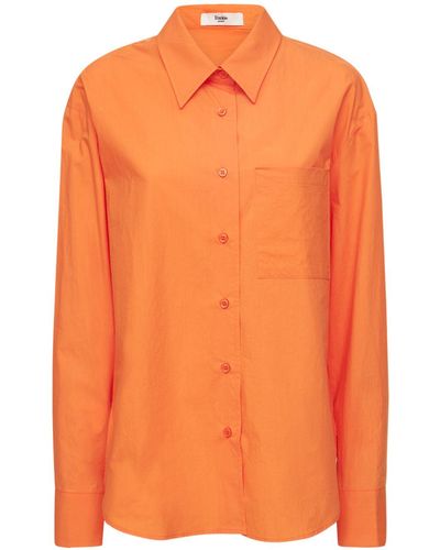 Frankie Shop Lui Organic Cotton Poplin Shirt - Orange
