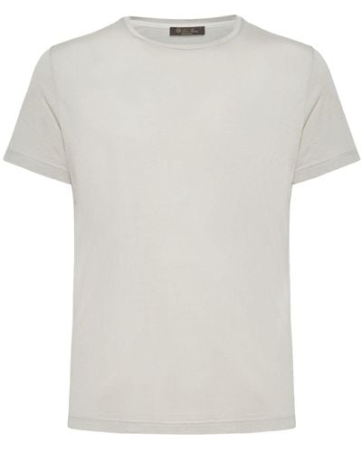 Loro Piana T-shirt en jersey de coton doux et soie - Blanc