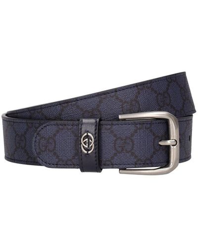 Gucci 3cm Reversible Monogrammed Supreme Coated-canvas and Full-Grain Leather Belt - Men - Beige Belts