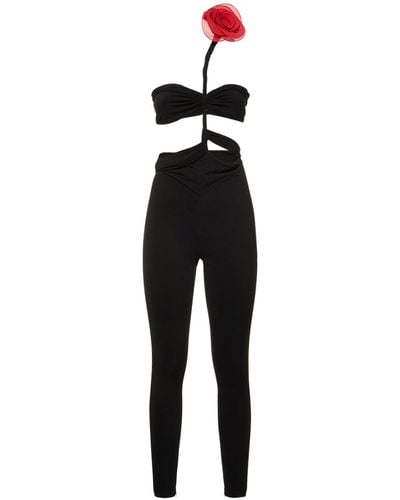 Magda Butrym Lvr Exclusive Jersey Jumpsuit - Black