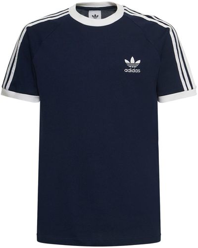 adidas Originals Navy 3 Stripes T Shirt - Blu