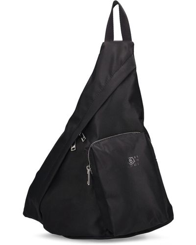 MM6 by Maison Martin Margiela Logo Nylon Body Backpack - Black