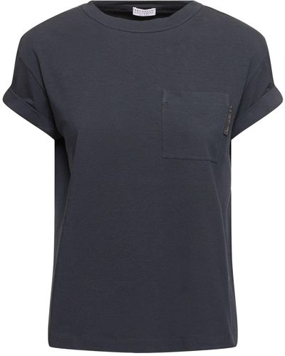 Brunello Cucinelli Jersey Short Sleeve T-Shirt - Blue
