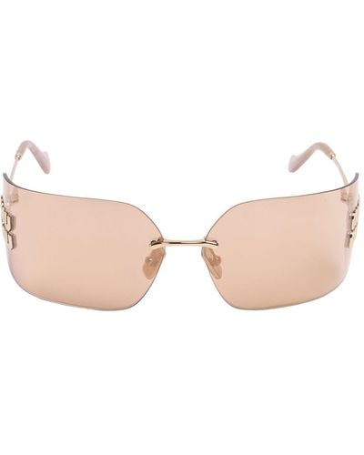 Miu Miu Eckige Sonnenbrille Aus Metall - Pink