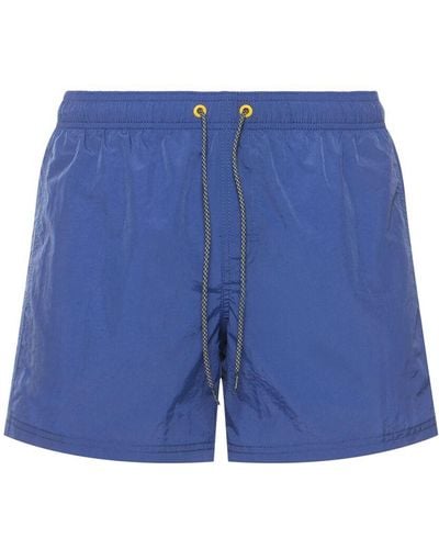 Sundek Stretch Waist Crinkled Nylon Swim Shorts - Blue