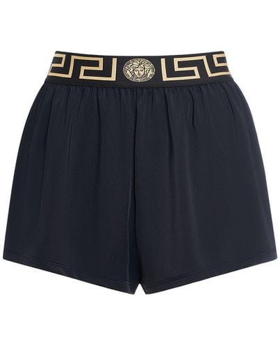Versace Shorts in lycra con greca - Blu