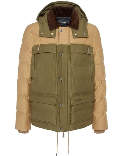 DSquared² Cotton Utility Puffer Jacket - Green