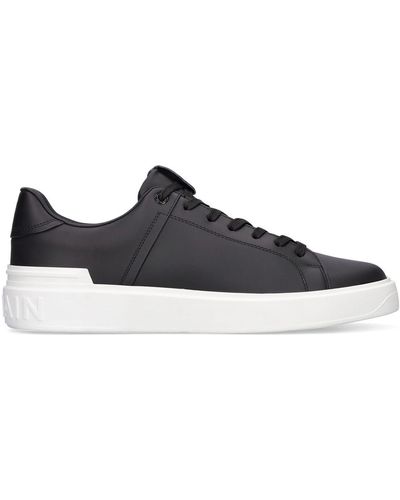 Balmain B Court Leather Low Top Trainers - Black