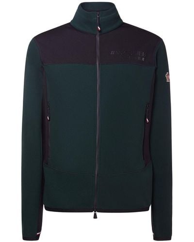 3 MONCLER GRENOBLE Stretch Tech Zip-up Cardigan - Blue