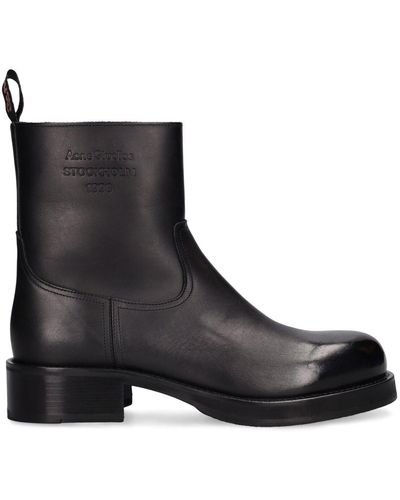 Acne Studios Besare Leather Ankle Boots - Black