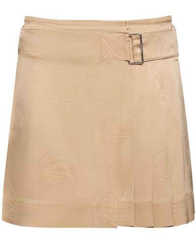 Burberry Minifalda de sarga de seda - Neutro