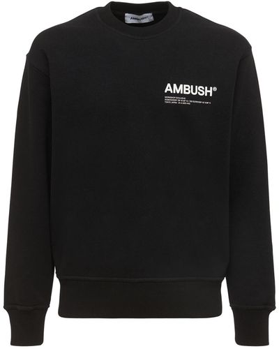 Ambush Logo Print Cotton Jersey Sweatshirt - Black