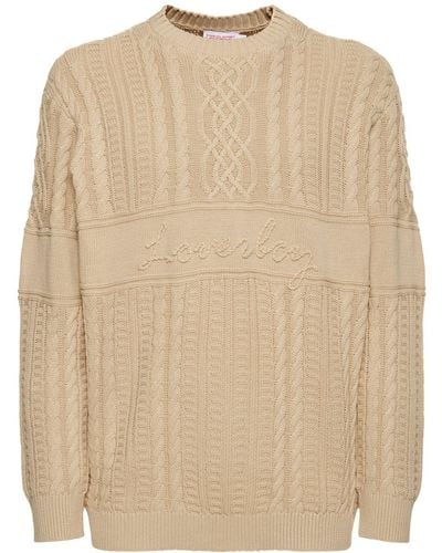 Charles Jeffrey Linen & Cotton Knit Crewneck Sweater - Natural
