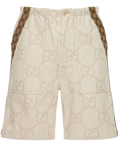 Gucci Maxi Gg Cotton Blend Denim Shorts - Multicolor