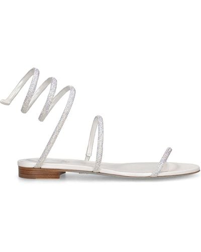 Rene Caovilla 10mm Verzierte Und Mit Satin Bezogene Sandaletten - Weiß