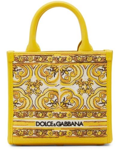 Dolce & Gabbana Small Dg Daily Maiolica Jacquard Bag - Yellow