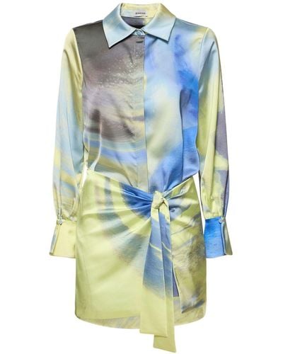 Jonathan Simkhai Larson Printed Mini Shirt Dress - Blue