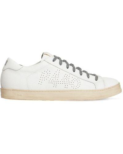 P448 John Recycled Leather Low Top Sneakers - White