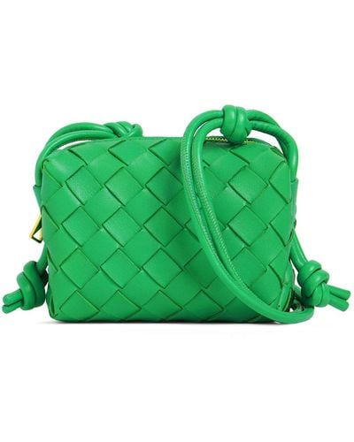 Bottega Veneta Micro Loop Leather Shoulder Bag - Green